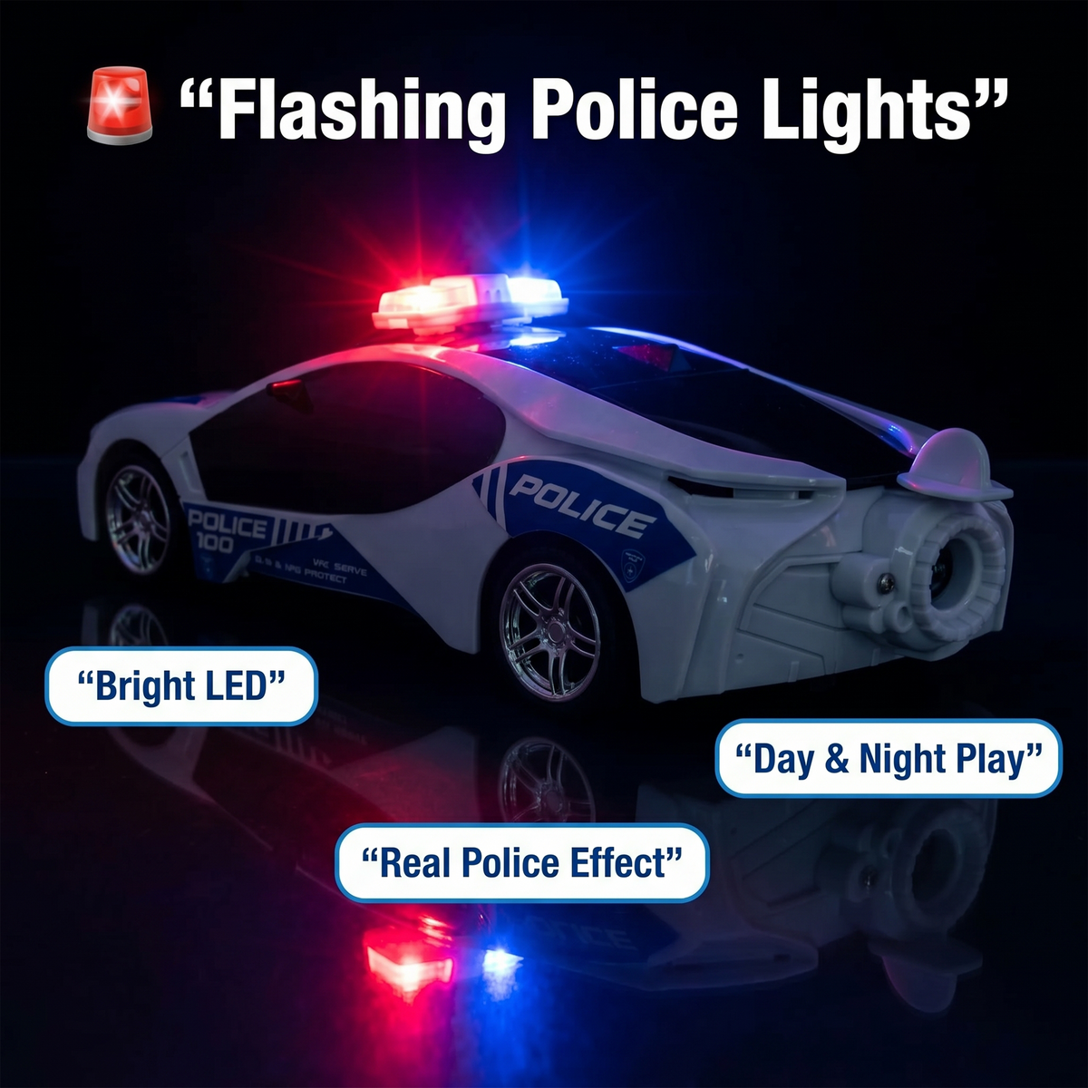 Police Remote Control Car for Kids | Rechargeable High-Speed RC Police Car In Blue