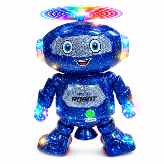 Mimique Dancing Robot Musical Toy With LED Lights & Spinning Propeller Rechargeable, 70+Different Music, Voice Recording 99444-2