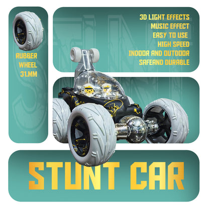 Design 360° Rotating RC Stunt Car for Kids | Rechargeable High-Speed Remote Control Car – Black