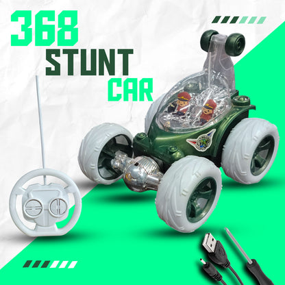 Foggy 360° Rotating RC Stunt Car for Kids | Rechargeable High-Speed Remote Control Car – Green