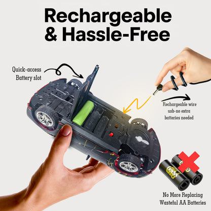 3D Remote Control Car for Kids | High-Speed Rechargeable RC Car In Black