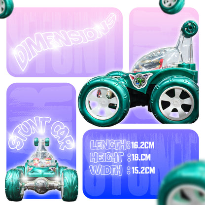 Fancy 360° Rotating RC Stunt Car for Kids | Rechargeable High-Speed Remote Control Car – Green