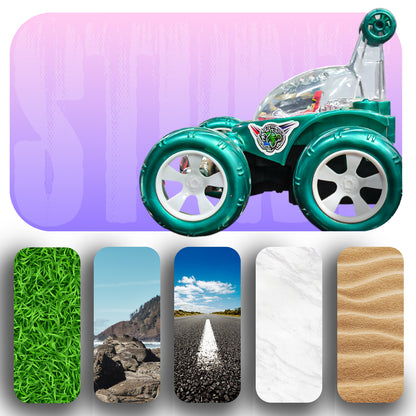 Fancy 360° Rotating RC Stunt Car for Kids | Rechargeable High-Speed Remote Control Car – Green