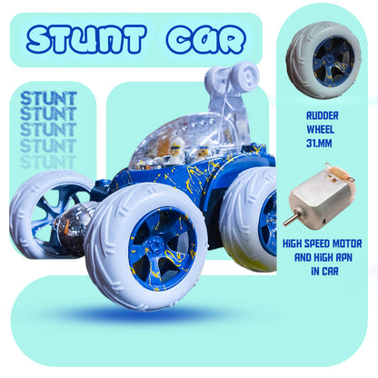 Design 360° Rotating RC Stunt Car for Kids | Rechargeable High-Speed Remote Control Car – Blue