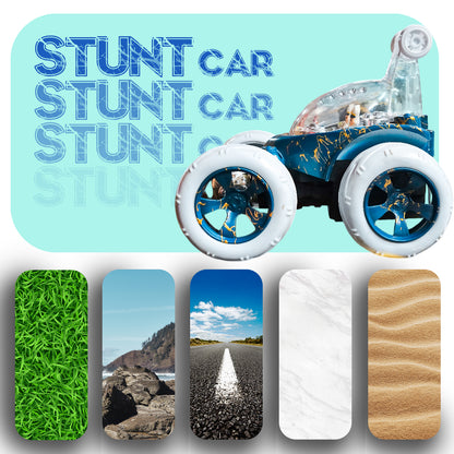 Design 360° Rotating RC Stunt Car for Kids | Rechargeable High-Speed Remote Control Car – Blue