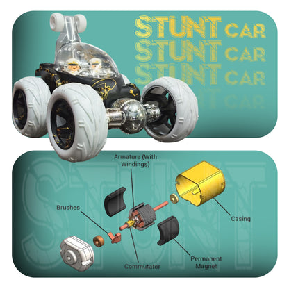 Design 360° Rotating RC Stunt Car for Kids | Rechargeable High-Speed Remote Control Car – Black