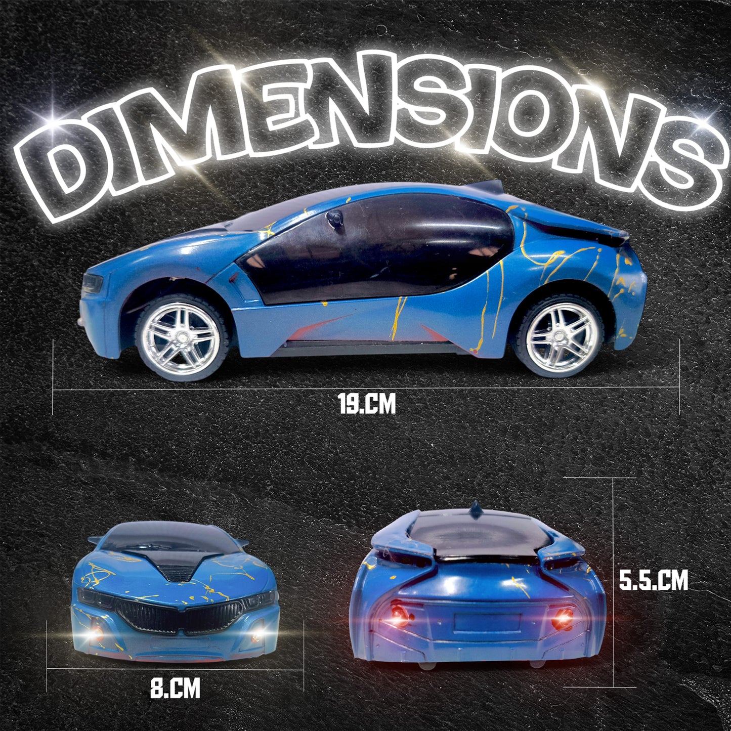 3D Remote Control Car for Kids | High-Speed Rechargeable RC Car In Blue
