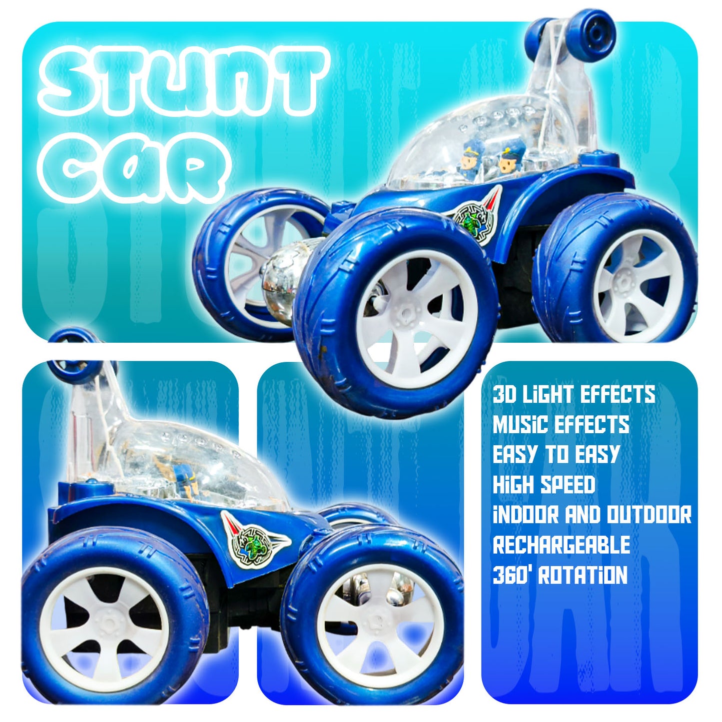 Fancy 360° Rotating RC Stunt Car for Kids | Rechargeable High-Speed Remote Control Car