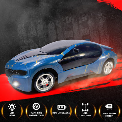 3D Remote Control Car for Kids | High-Speed Rechargeable RC Car In Blue