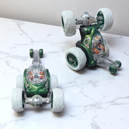 Foggy 360° Rotating RC Stunt Car for Kids | Rechargeable High-Speed Remote Control Car – Green
