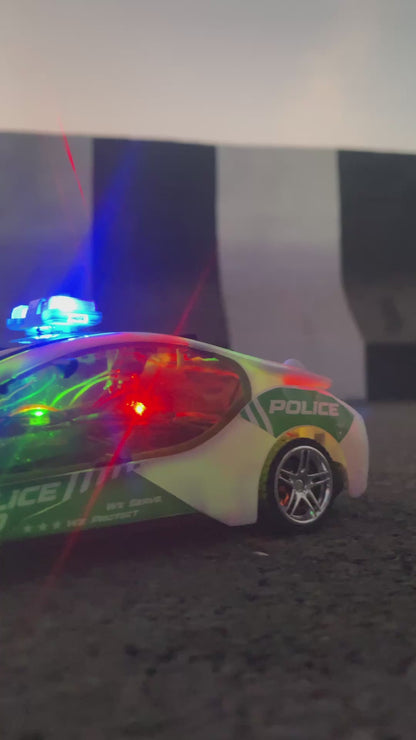 Police Remote Control Car for Kids | Rechargeable High-Speed RC Police Car in Green