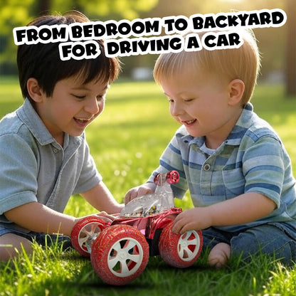 Royal RC Stunt Car for Kids | Rechargeable High-Speed Remote Control Car with LED Lights – Red