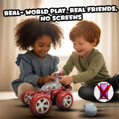Royal RC Stunt Car for Kids | Rechargeable High-Speed Remote Control Car with LED Lights – Red