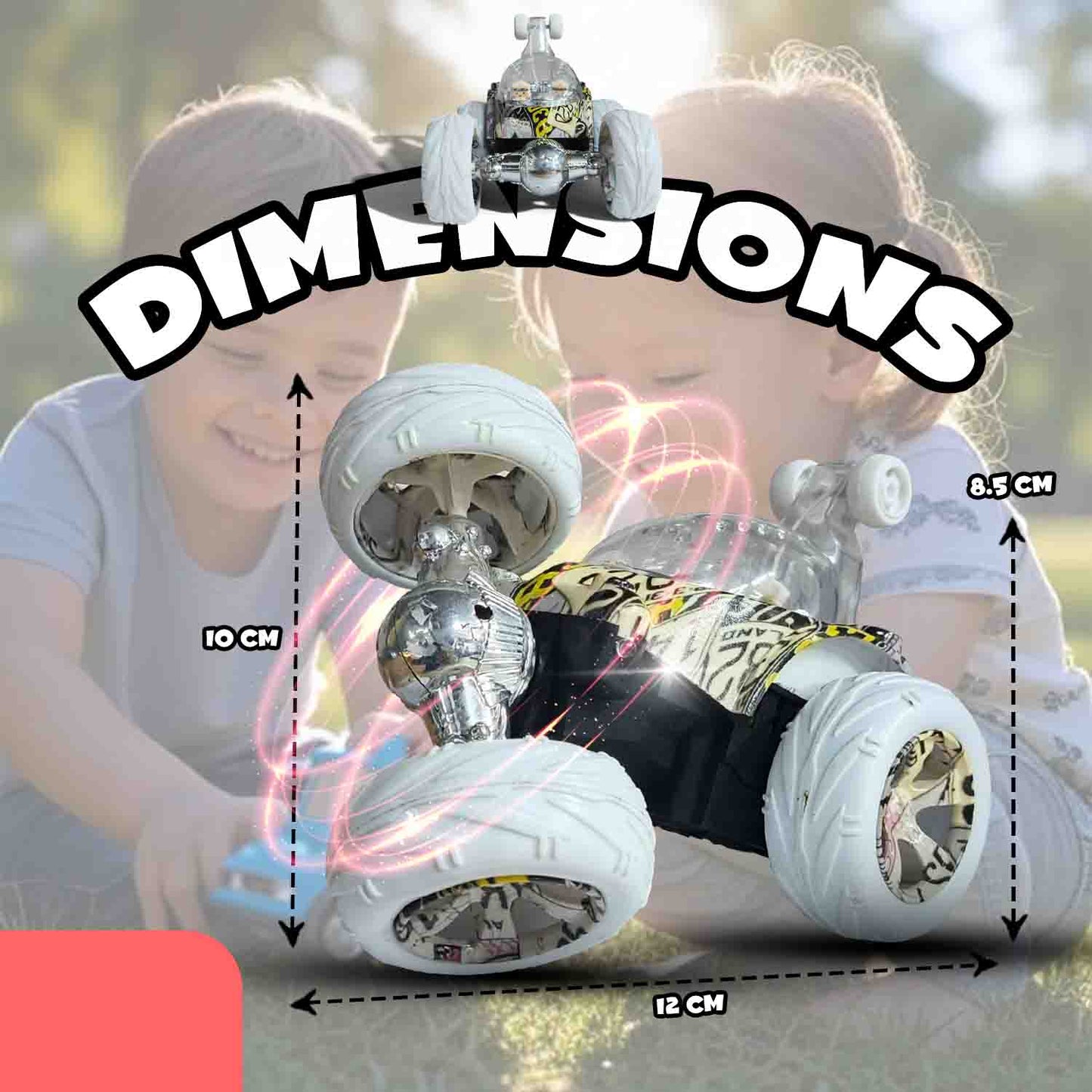 Hydro 360° Rotating RC Stunt Car for Kids | Rechargeable High-Speed Remote Control Car – Symmetric Design