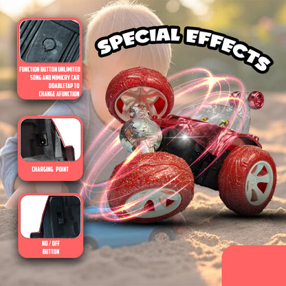 Royal RC Stunt Car for Kids | Rechargeable High-Speed Remote Control Car with LED Lights – Red