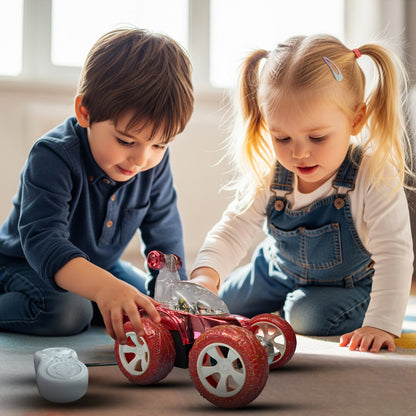 Royal RC Stunt Car for Kids | Rechargeable High-Speed Remote Control Car with LED Lights – Red