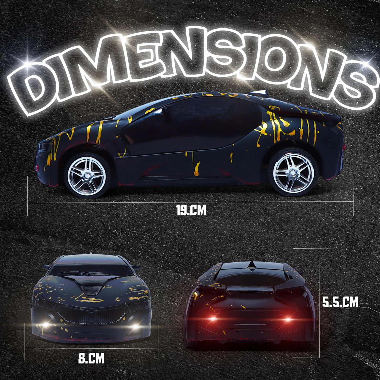 3D Remote Control Car for Kids | High-Speed Rechargeable RC Car In Black