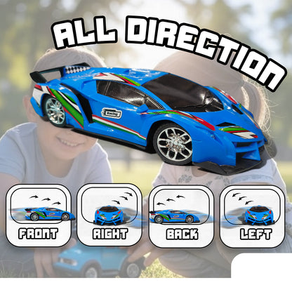RC Stunt Car for Kids | Rechargeable High-Speed Remote Control Car with LED Lights In Blue