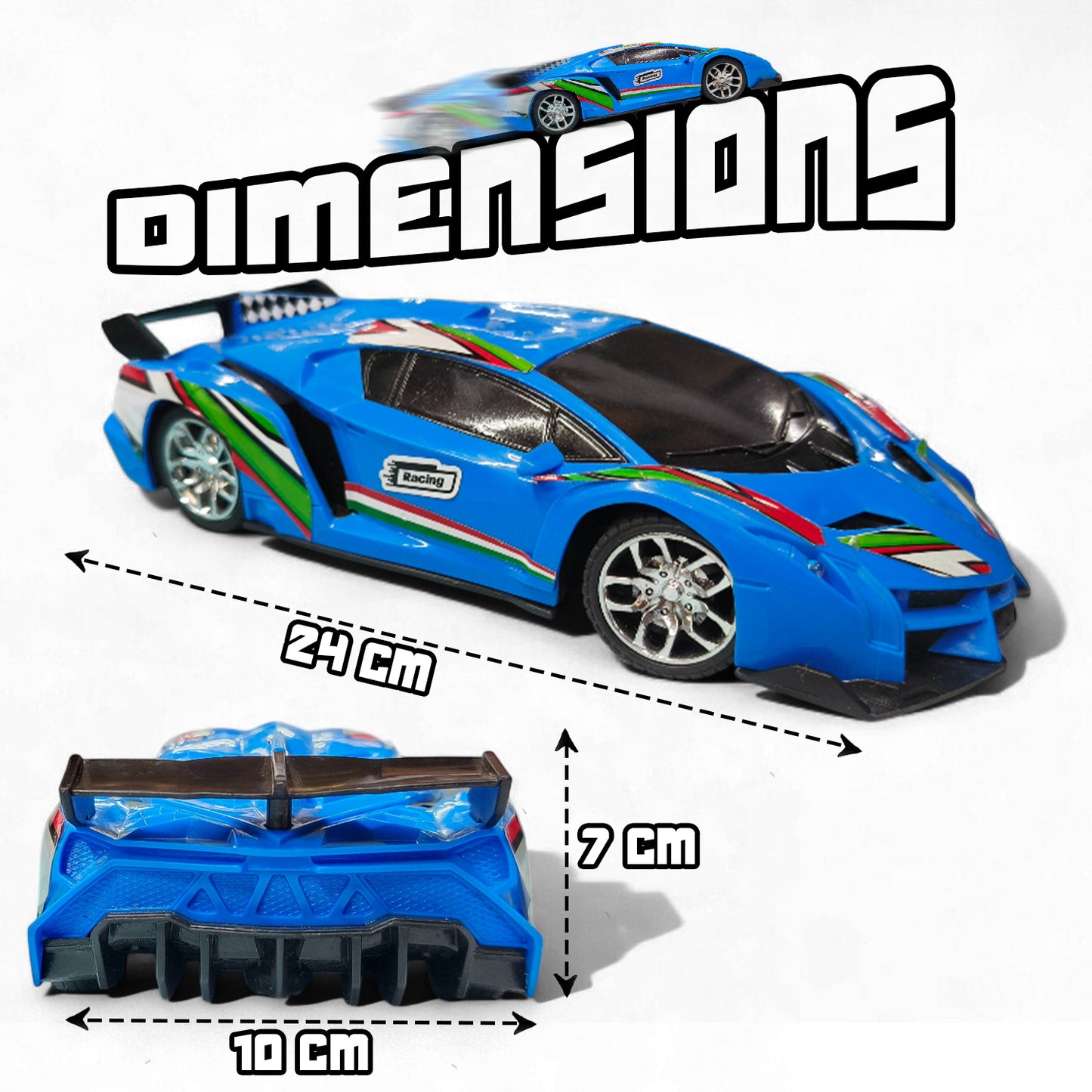 RC Stunt Car for Kids | Rechargeable High-Speed Remote Control Car with LED Lights In Blue