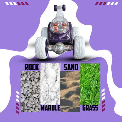Foggy 360° Rotating RC Stunt Car for Kids | Rechargeable High-Speed Remote Control Car – Purple