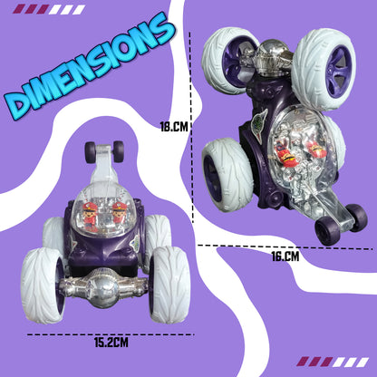 Foggy 360° Rotating RC Stunt Car for Kids | Rechargeable High-Speed Remote Control Car – Purple