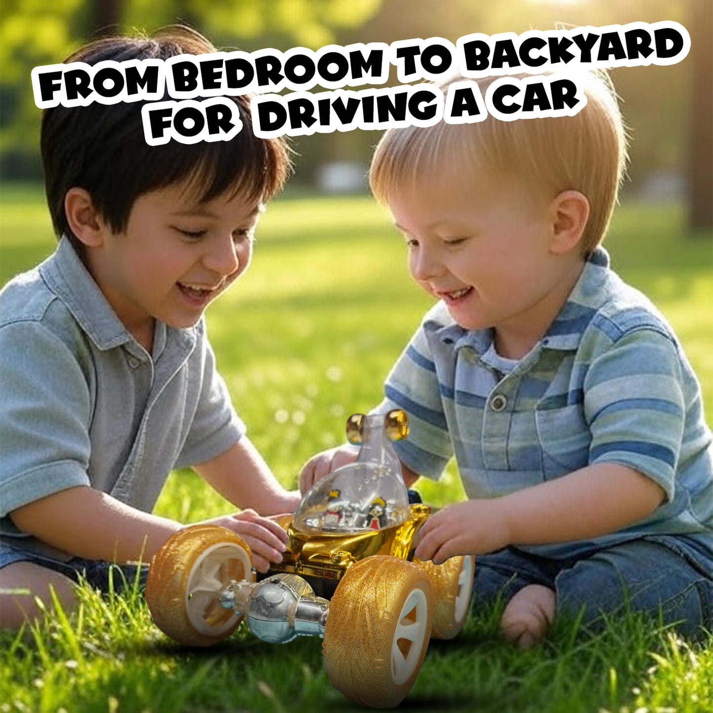 Royal RC Stunt Car for Kids | Rechargeable High-Speed Remote Control Car with LED Lights – Yellow