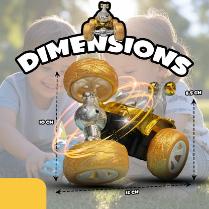 Royal RC Stunt Car for Kids | Rechargeable High-Speed Remote Control Car with LED Lights – Yellow