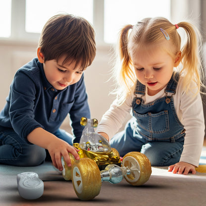 Royal RC Stunt Car for Kids | Rechargeable High-Speed Remote Control Car with LED Lights – Yellow